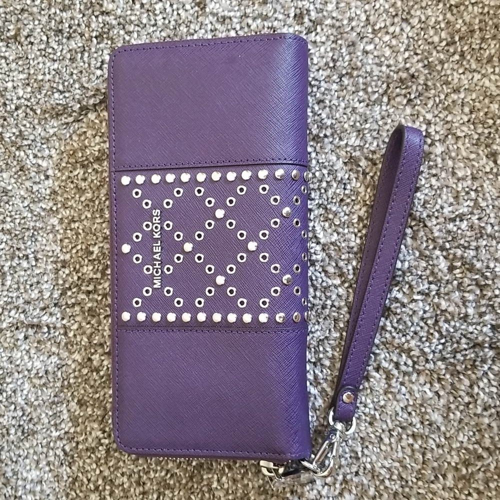 Michael Kors Purple Studded Wallet